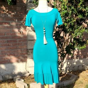$228 NWT BCBGMaxazria emerald Agnese dress